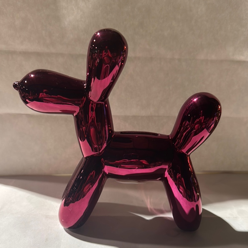Hot Pink Balloon Dog Sculpture Bank
